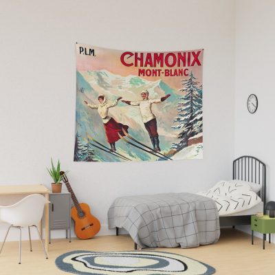 Chamonix, Mont Blanc - Vintage Tapestry Official Ski Merch