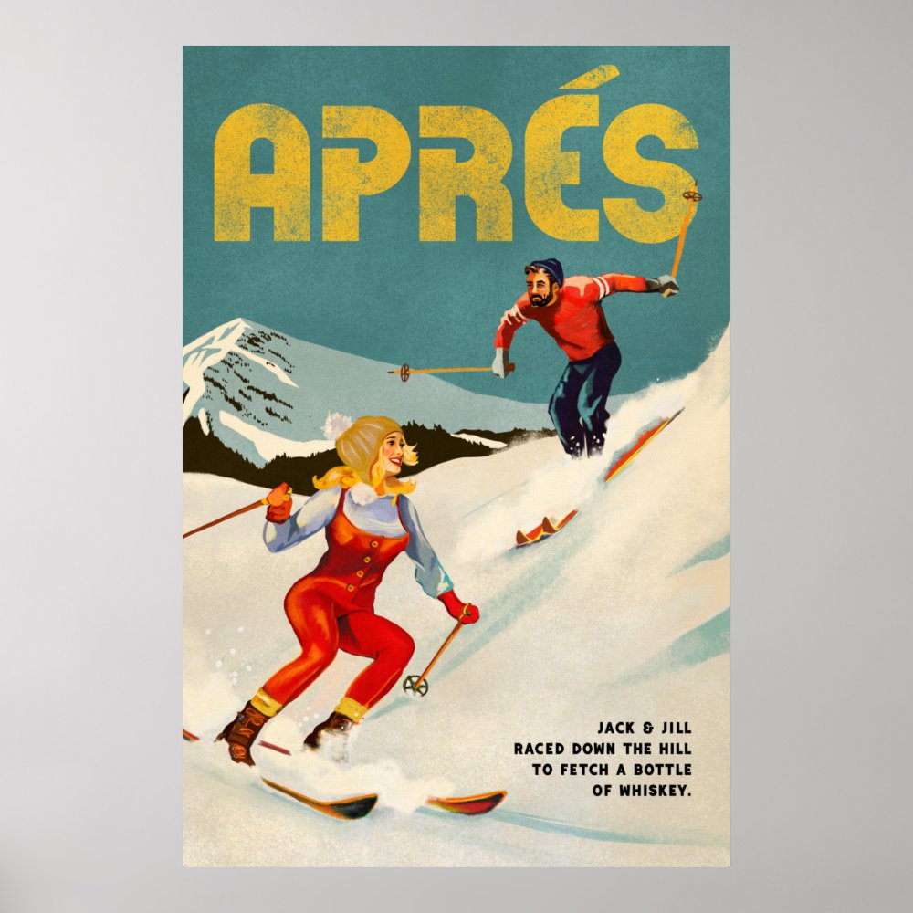 vintage apres ski pinup art poster rebdfc9ec539646dbb343c9ebdc1e2ff6 wvg 8byvr 1000 - Skiing Gifts