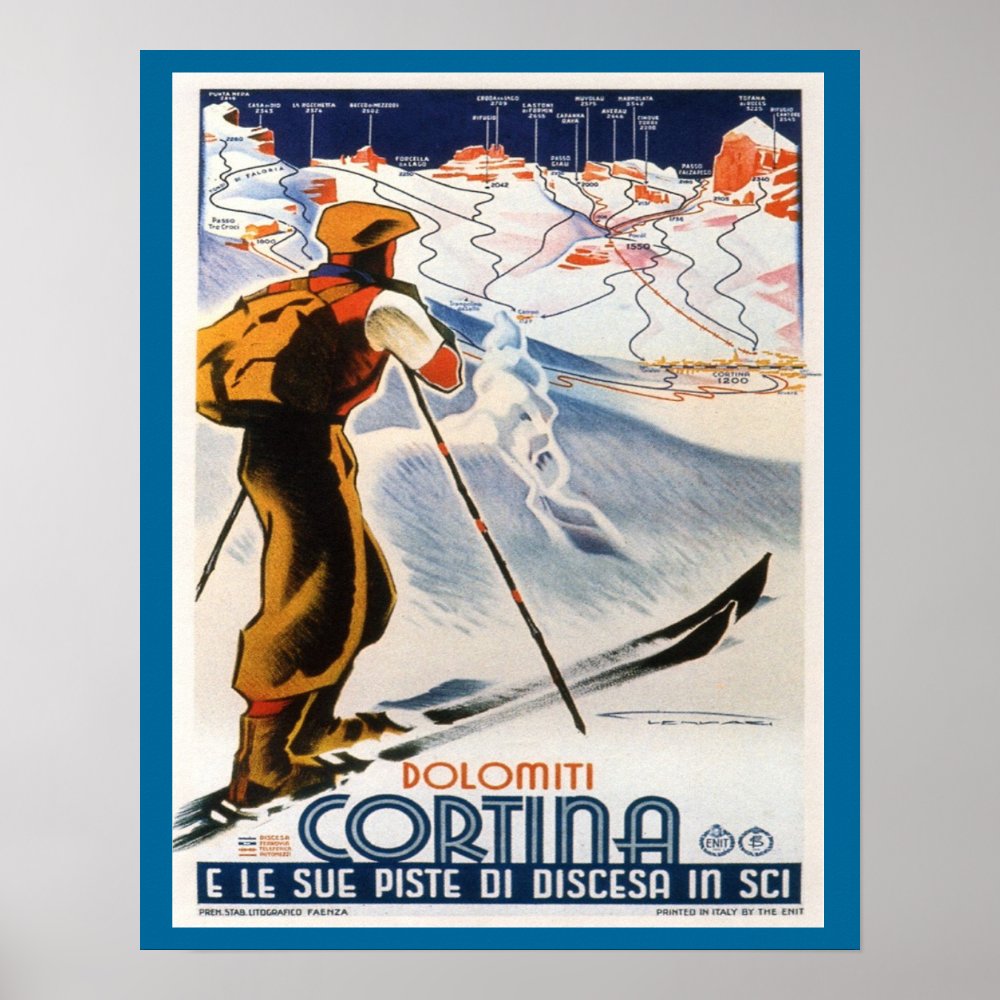 vintage ski poster italy dolomites cortina poster rae6ba49b6f134093bb441b2e5b9bfbf5 wvc 8byvr 1000 - Skiing Gifts