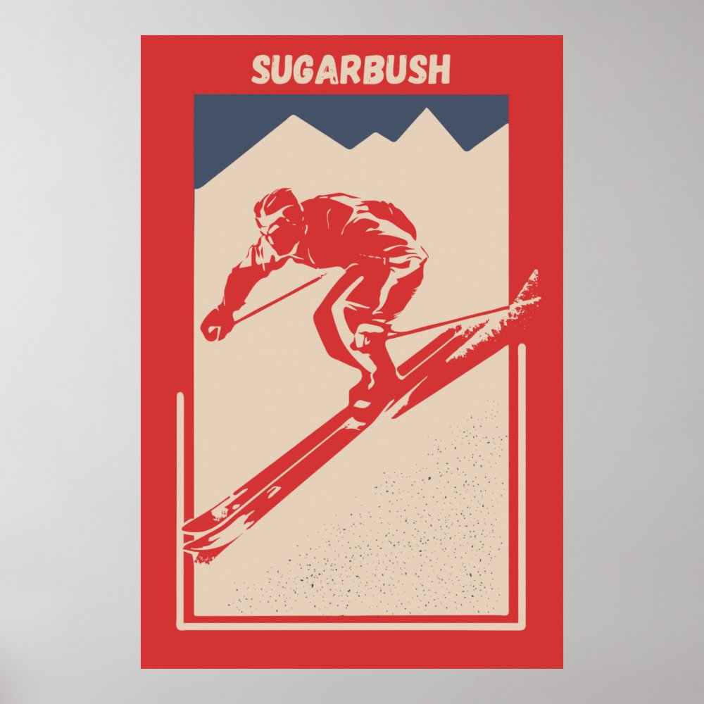 vintage ski vermont resort sugarbush mountain poster re5e6c2264e1a431db049c7cbc68f91e9 wvg 8byvr 1000 - Skiing Gifts
