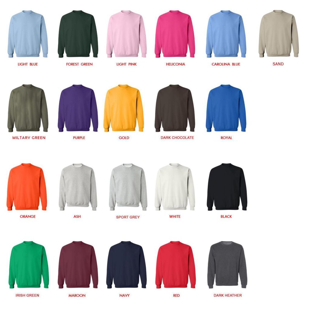 sweatshirt color chart - Skiing Gifts