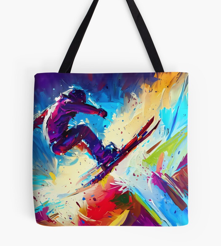 Snow Skier Tote Bag